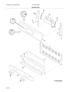 Backguard Diagram and Parts List for FFGF3024SSB  Frigidaire Range