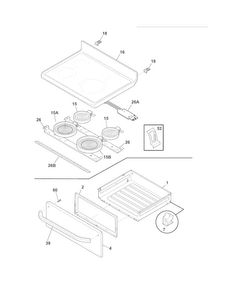 Top/drawer Diagram and Parts List for FFEF3048LSH  Frigidaire Range