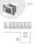 COVER Diagram and Parts List for CAE5MR410A18  Crosley Air Conditioner
