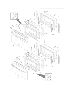 Doors Diagram and Parts List for FGEF306TMBC  Frigidaire Range