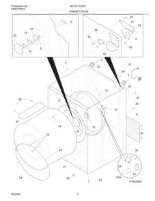 Cabinet/Drum Diagram and Parts List for GEF331CAS0  Frigidaire Dryer