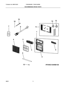 Recommended Spare Parts Diagram and Parts List for FHWH084WB10  Electrolux Air Conditioner