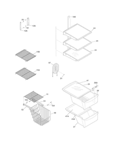 Shelves Diagram and Parts List for FFHS2313LPC  Frigidaire Refrigerator