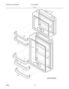 Door Diagram and Parts List for FFHT1835VB8  Frigidaire Refrigerator