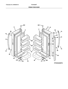 Fresh Food Door Diagram and Parts List for FGHN2868TE2  Frigidaire Refrigerator