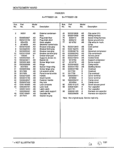 Freezer Page 2 Diagram and Parts List for 83251-0B  Frigidaire Freezer