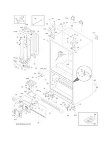 Cabinet Diagram and Parts List for FGHB2844LFE  Frigidaire Refrigerator