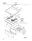 TOP / DRAWER Diagram and Parts List for FEF361AWE  Frigidaire Range