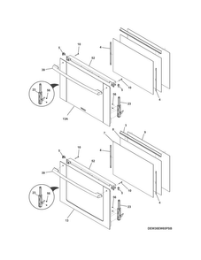 Doors Diagram and Parts List for EW30EW65PSC  Electrolux Wall Oven