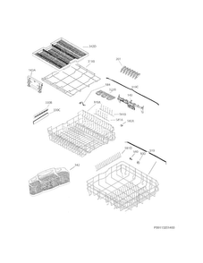 Racks Diagram and Parts List for FGID2477RF3A  Frigidaire Dishwasher