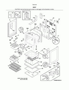 Body Diagram and Parts List for 79094192315  Kenmore Range