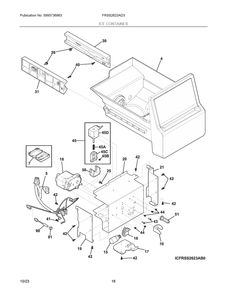 Ice Container Diagram and Parts List for FRSS2623AD3  Frigidaire Refrigerator