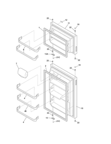 Door Diagram and Parts List for 25361812017  Kenmore Refrigerator