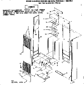 Cabinet Diagram and Parts List for 867736166  Frigidaire Furnace