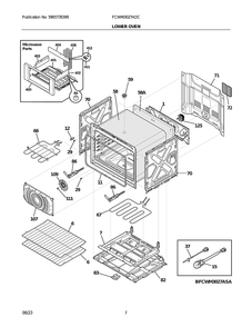 Lower Oven Diagram and Parts List for FCWM3027ADC  Frigidaire Range Hood