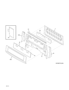 Backguard Diagram and Parts List for EI30EF35JSB  Electrolux Range