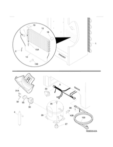 System Diagram and Parts List for 25322742410  Kenmore Freezer
