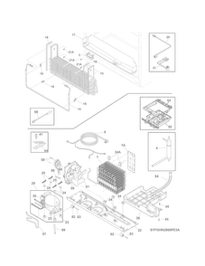 Cooling System Diagram and Parts List for 25370343413  Kenmore Refrigerator