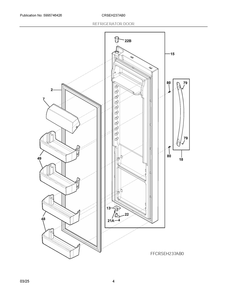 Refrigerator Door Diagram and Parts List for CRSEH237AB0  Frigidaire Refrigerator