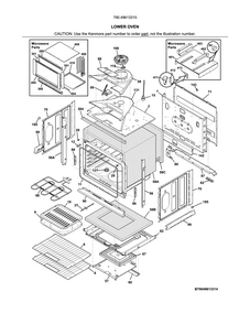 Lower Oven Diagram and Parts List for 79049613315  Kenmore Microwave