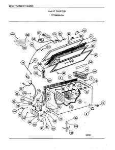 Chest Freezer Diagram and Parts List for 89669A  Frigidaire Freezer