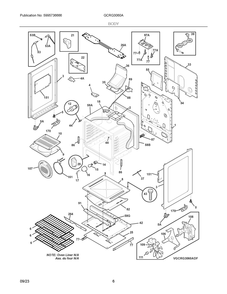Body Diagram and Parts List for GCRG3060ADH  Frigidaire Range