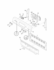 Backguard Diagram and Parts List for 79094249310  Kenmore Range