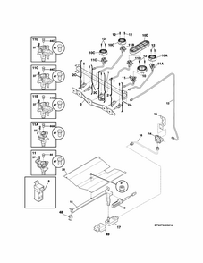 Burner Diagram and Parts List for 79073439312  Kenmore Range
