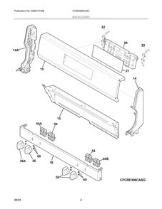 Backguard Diagram and Parts List for FCRE306XASC  Frigidaire Range
