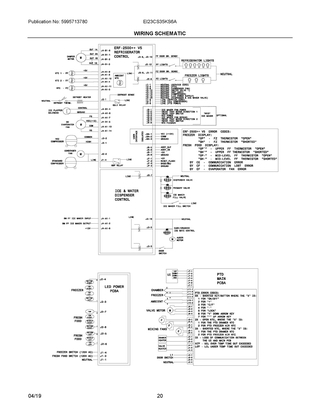 Wiring Schematic Diagram and Parts List for EI23CS35KS6A  Frigidaire Refrigerator