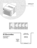 COVER Diagram and Parts List for CAE12ESRA  Crosley Air Conditioner