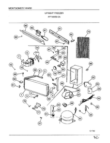 Upright Freezer Page 5 Diagram and Parts List for 46659A  Frigidaire Freezer