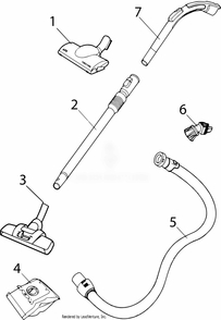 Accessories Diagram and Parts List for EL4012A  Electrolux Canister Vacuum