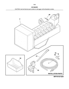 Ice Maker Diagram and Parts List for 25370505611  Kenmore Refrigerator