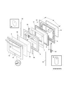Door Diagram and Parts List for FGIF3061NFA  Frigidaire Range