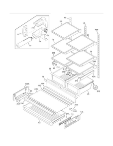Shelves Diagram and Parts List for FGHN2844LE5  Frigidaire Refrigerator