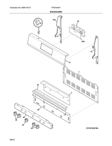 Backguard Diagram and Parts List for FFGF3054TBE  Frigidaire Range