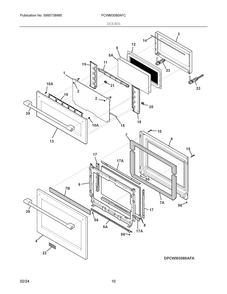 Doors Diagram and Parts List for PCWM3080AFC  Frigidaire Microwave Oven Combo