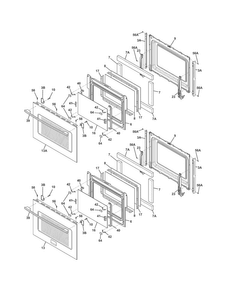 Doors Diagram and Parts List for FPET3085PFC  Frigidaire Wall Oven
