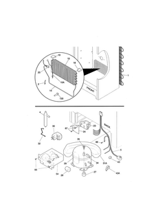 System Diagram and Parts List for 2539280414  Kenmore Freezer