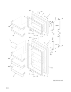 Doors Diagram and Parts List for FFHT1831QQ2  Frigidaire Refrigerator