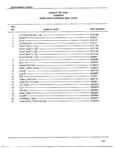 Hoses, Wire Harness And Misc Parts Page 2 Diagram and Parts List for 6307B  Frigidaire Washer