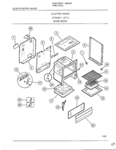 Basic Body Diagram and Parts List for 4811  Frigidaire Range