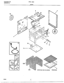 Body Diagram and Parts List for 2843-80C  Frigidaire Range