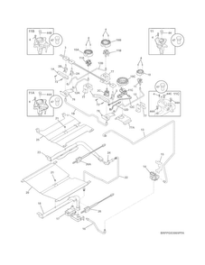 Burner Diagram and Parts List for FPGS3085PFD  Frigidaire Range