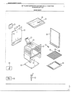 Basic Body Diagram and Parts List for 2418A  Frigidaire Range