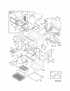 Lower Oven Diagram and Parts List for 79047843408  Kenmore Microwave
