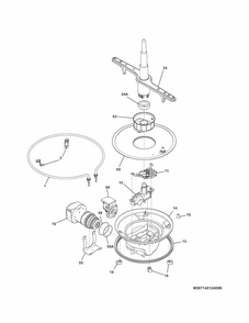 Motor & Pump Diagram and Parts List for 58714013414B  Kenmore Dishwasher
