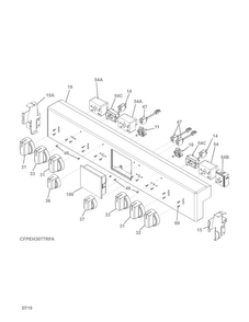 Backguard Diagram and Parts List for FPEH3077RFA  Frigidaire Range