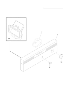 Control Panel Diagram and Parts List for WWBD2400HW2A  Westinghouse Dishwasher